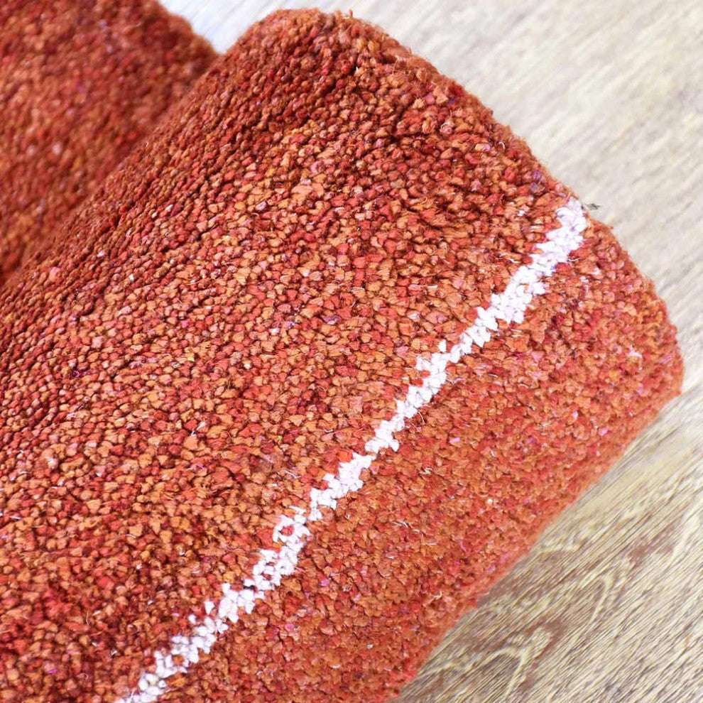 HAND KNOTTED LOOM SILK ECO-FRIENDLY AREA RUGS -5'x8',Rectangle,Rust,Contemporary