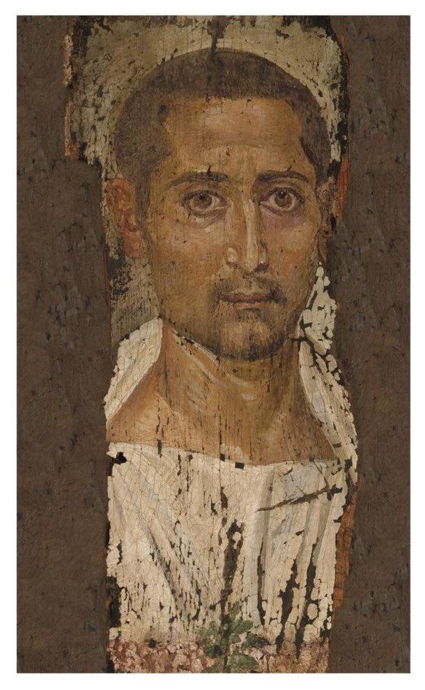 "Mummy Portrait of a Bearded Man" Paper Art, 28"x46"
