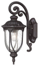 16" Tall Dark Bronze Outdoor Wall Mount-Light, Clear Seeded Glass