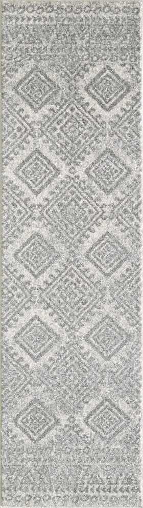 HomeRoots 81" X 144" Ivory or Grey Polypropylene Rug