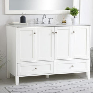 Elegant Decor Sommerville 48" Single Quartz Top Bathroom Vanity in White