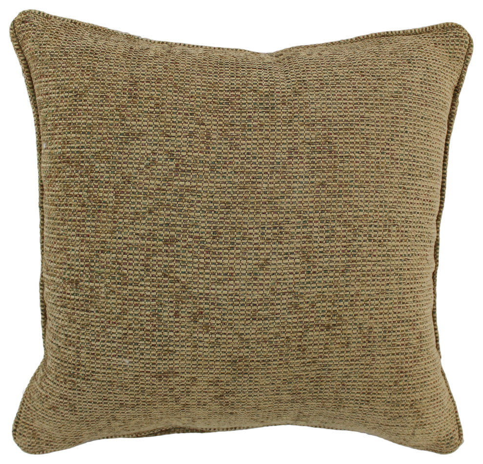 18" Double-Corded Patterned Jacquard Chenille Square Throw Pillow, Macaroon