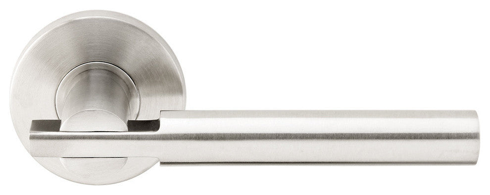 Sequoia Lever, Tubular Passage, Satin Stainless Steel, 2-3/8" Backset