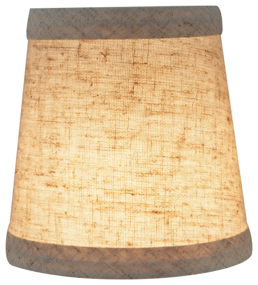 32048-9 Small Hardback Empire  Chandelier Clip On Lamp Shade Beige 3"x4"x4"