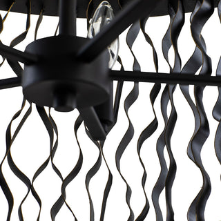 Estela 5-Lt Pendant - Matte Black/French Gold