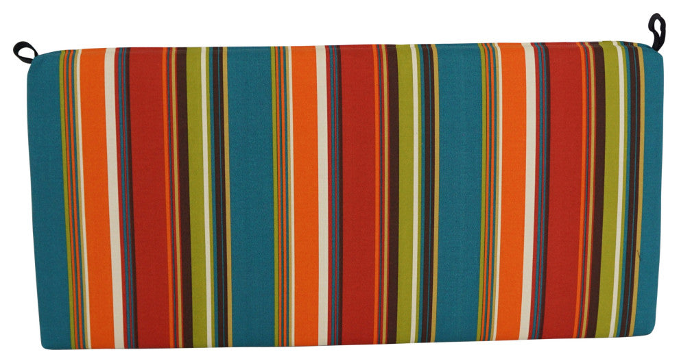 45"X19" Patterned Outdoor Spun Polyester Loveseat Cushion, Westport Teal