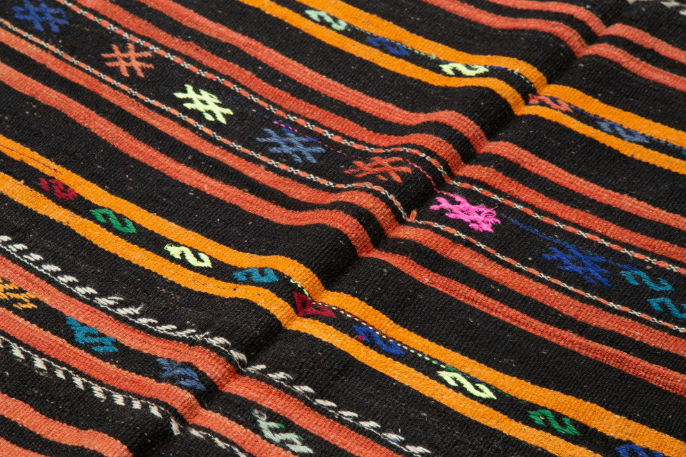 Rug N Carpet - Handmade Oriental 6' 4'' x 10' 7'' Vintage Goat Hair Kilim Rug