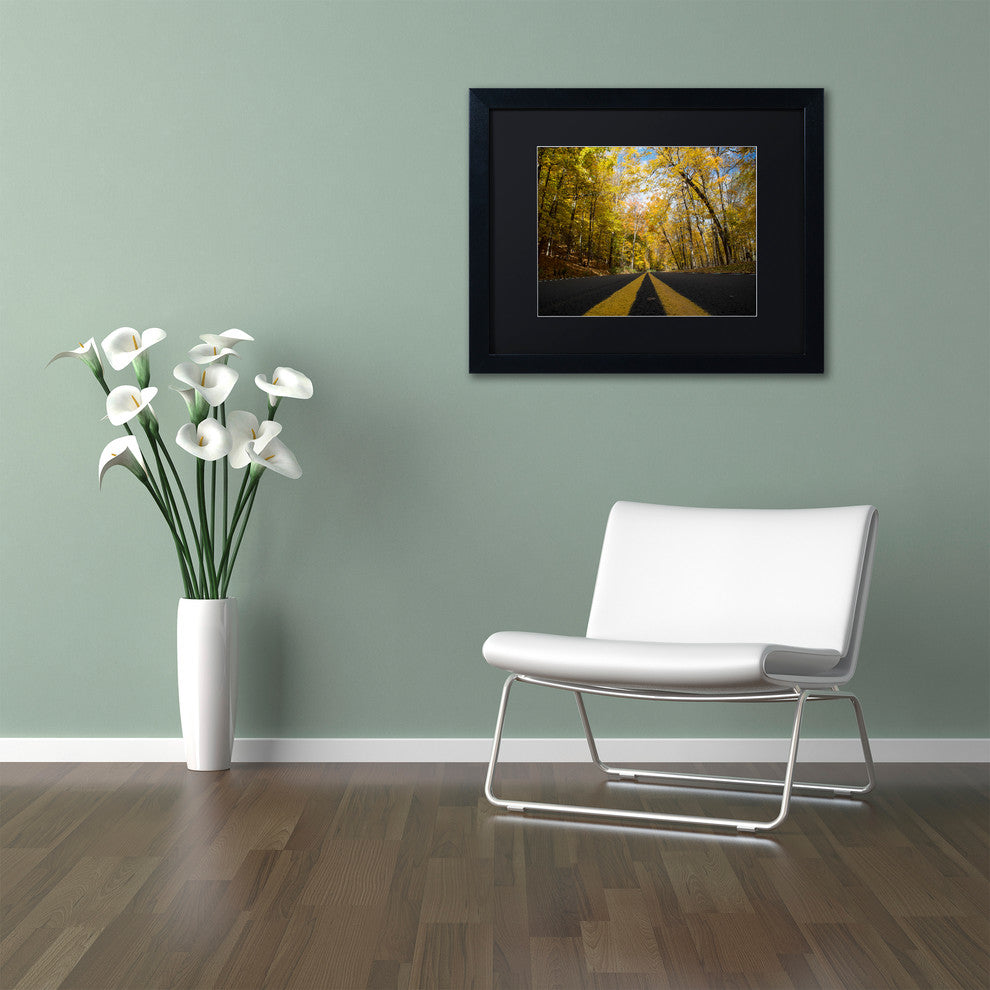 ''Autumn Along the Valley Parkway'' Matted Framed Canvas Art by Kurt Shaffer