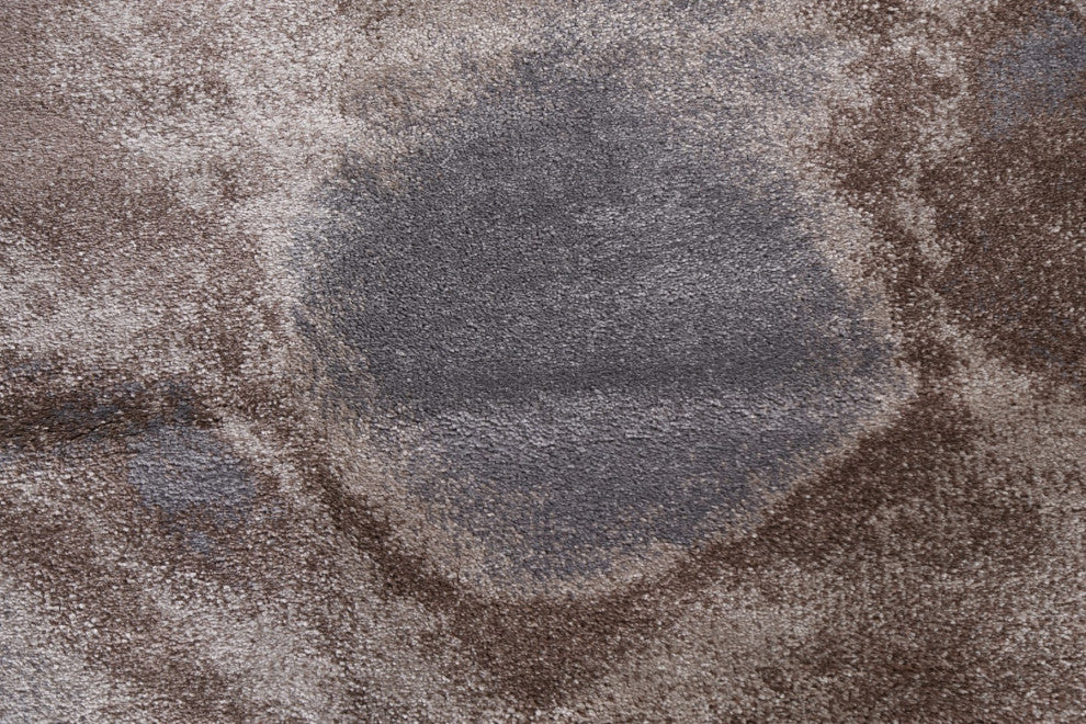 Turkish Abstract Brown Transitional Oriental Rug Contemporary Carpet 8x10