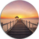 Wide Wooden Bridge Into The Sea, Sea Pier Disc Metal Wall Art, 11"