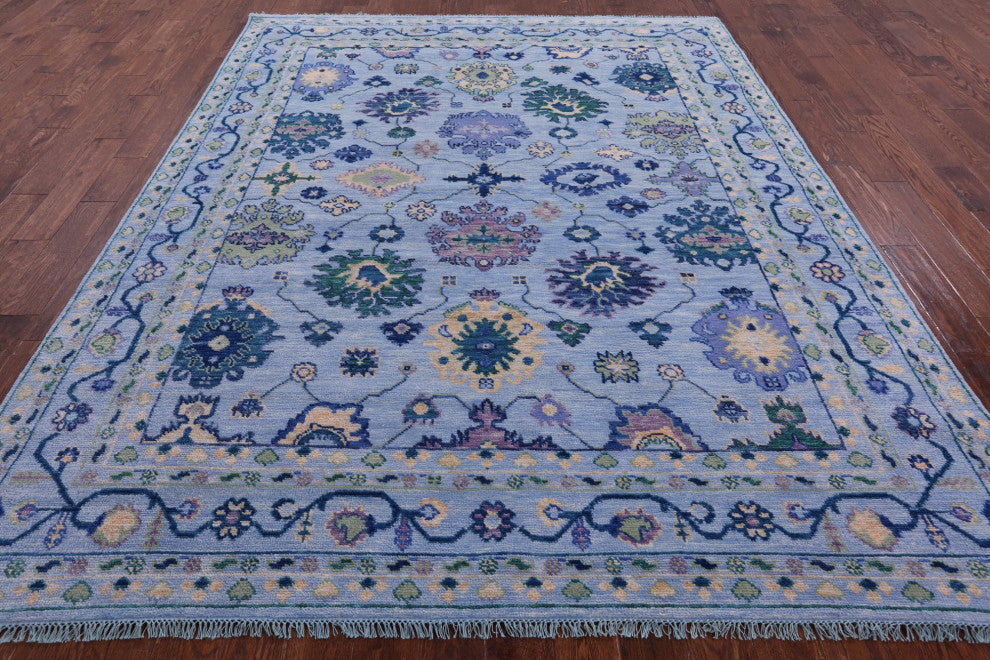 Turkish Oushak Handmade Wool Rug 8' 1" X 10' 2" - Q13628