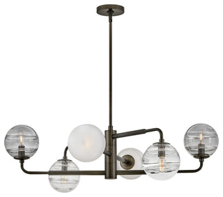 Fredrick Ramond FR30506 Oberon 6 Light 37"W Chandelier - Black Oxide