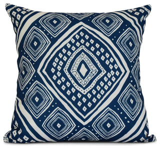 Navy Blue Diamond Jill, Geometric Print Pillow, 20"x20"