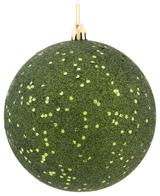 Vickerman 6" Moss Green Sequin Ball Ornament, 4 per Bag