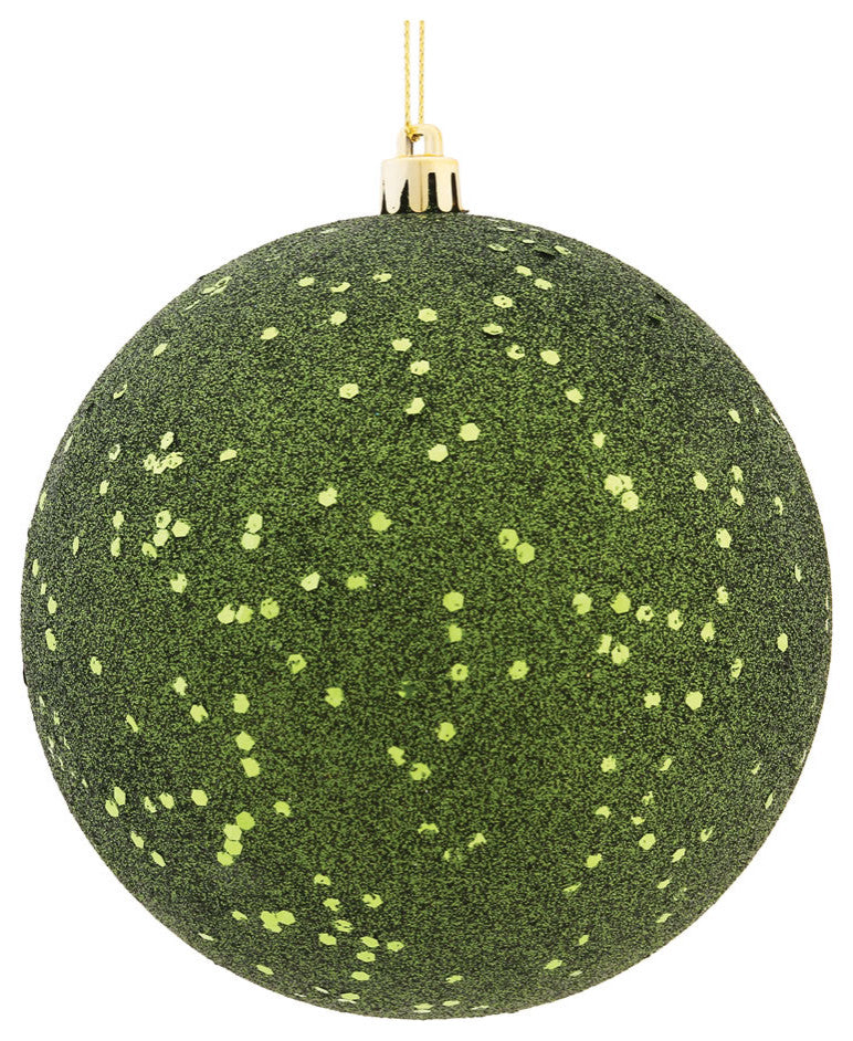 Vickerman 6" Moss Green Sequin Ball Ornament, 4 per Bag