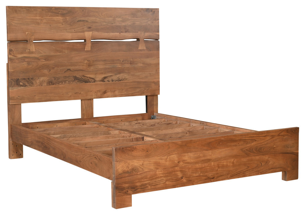 Lydia Live Edge Solid Wood Panel Bed, Queen, 56" H
