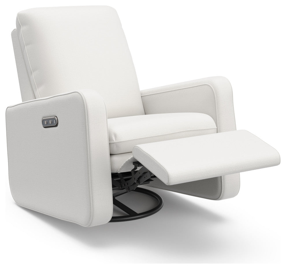 Graco Teddi Power Recliner Swivel Glider With USB, Ivory Basketweave