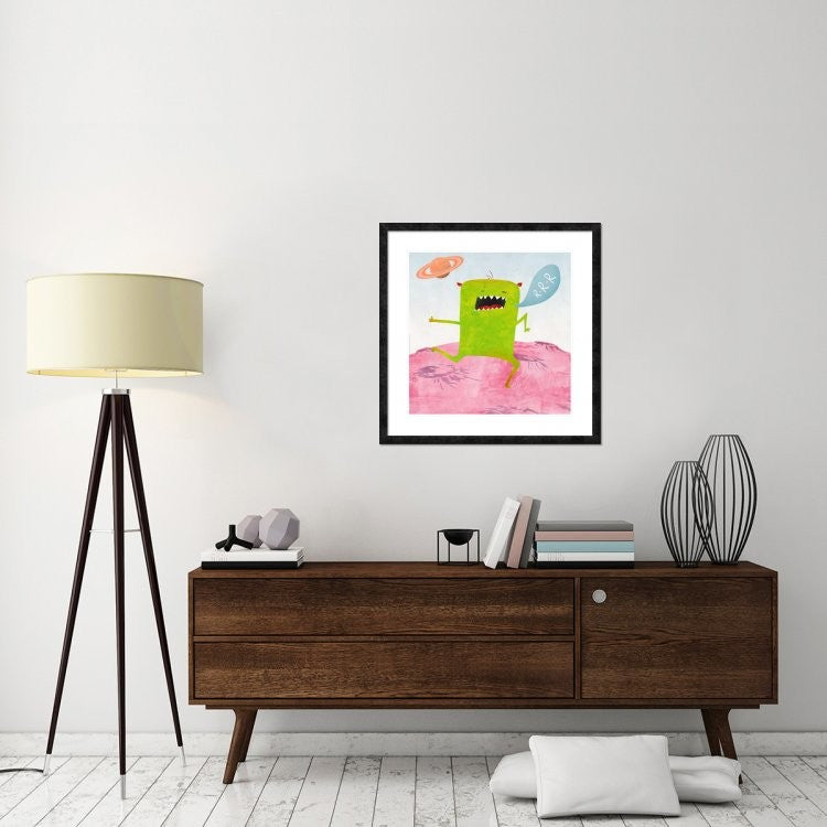 "Alien Friend Number 1" Framed Digital Print by Skip Teller, 32"x32"