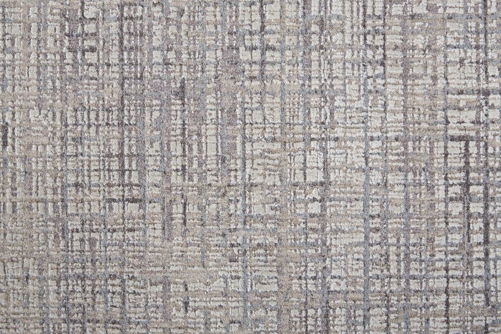 Weave & Wander Inger Crosshatch Rug, Gray/Beige, 8' x 10' Rug