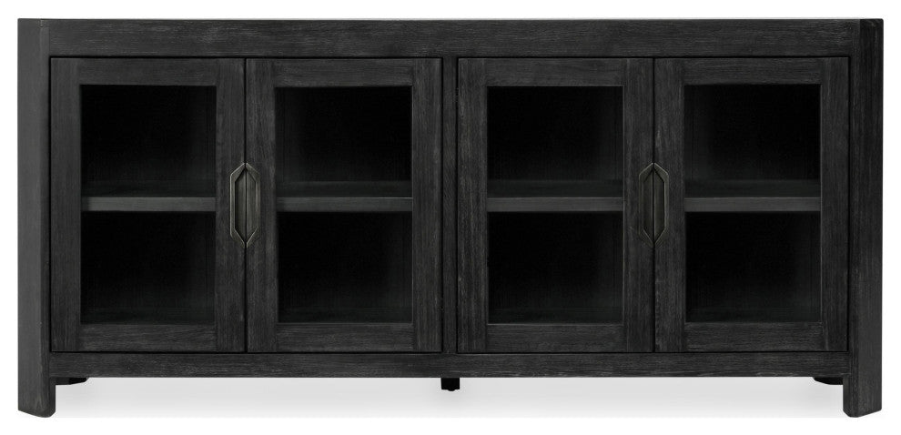 Kosas Home Macarthur 84" Reclaimed Oak Wood 4-Door Sideboard Buffet, Black