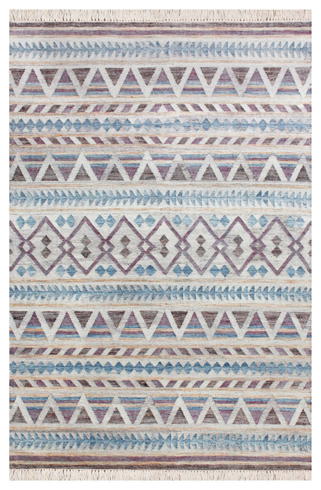 Diamond Dynasty Handwoven Jute and Cotton Dhurrie Area Rug, 2' X 3'
