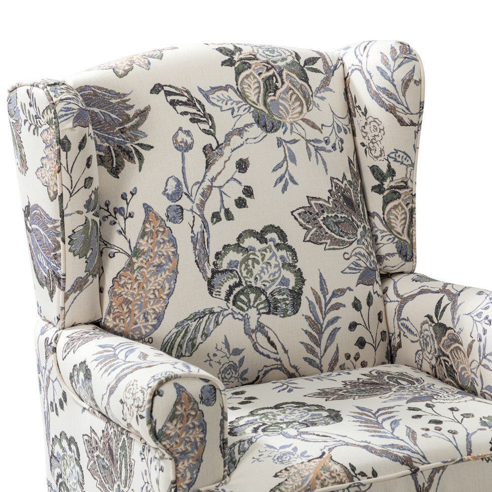 Wooden Upholstered Armchair, Set of 2, Green