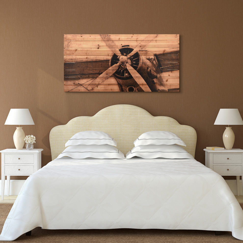 "Plane Propeller" Arte de Legno Digital Print on Solid Wood Wall Art