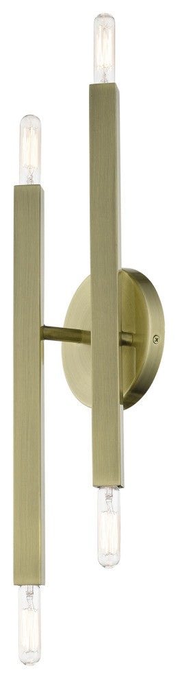 Livex Lighting Monaco 4-Light Antique Brass Sconce