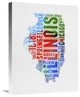 "Illinois Watercolor Word Cloud" Fine Art Print