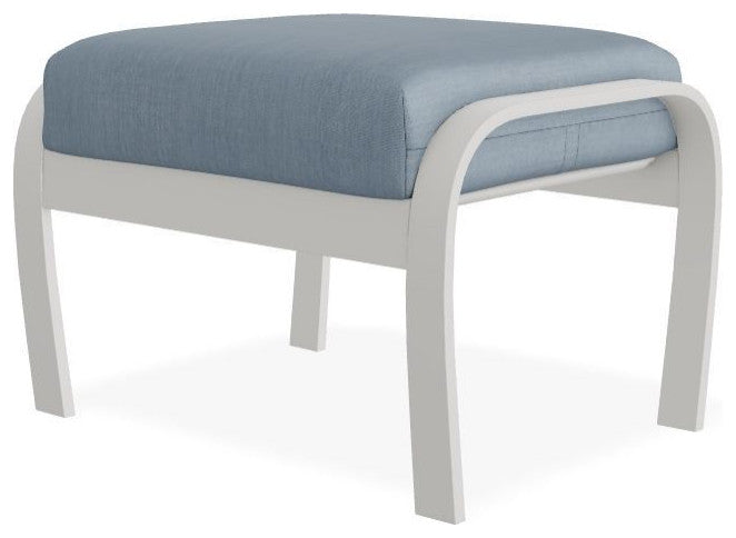 Belle Isle Cushion Outdoor Ottoman, Canvas Haze/Snow