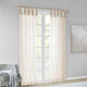 Madison Park Ceres Twist Tab Top Sheer Window Curtain Pair, Light Grey, Ivory, 50"w X 63"l