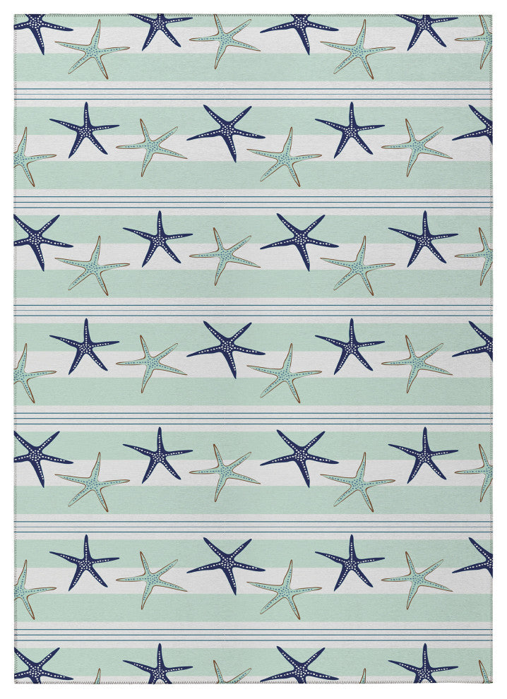 Indoor/Outdoor Seabreeze SZ12 Mist Machine Washable 10' x 14' Rug