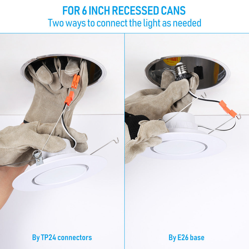 4 Pack 5/6" 5CCT Gimbal LED Recessed Light Dimmable 16W CRI90 Retrofit Can Light