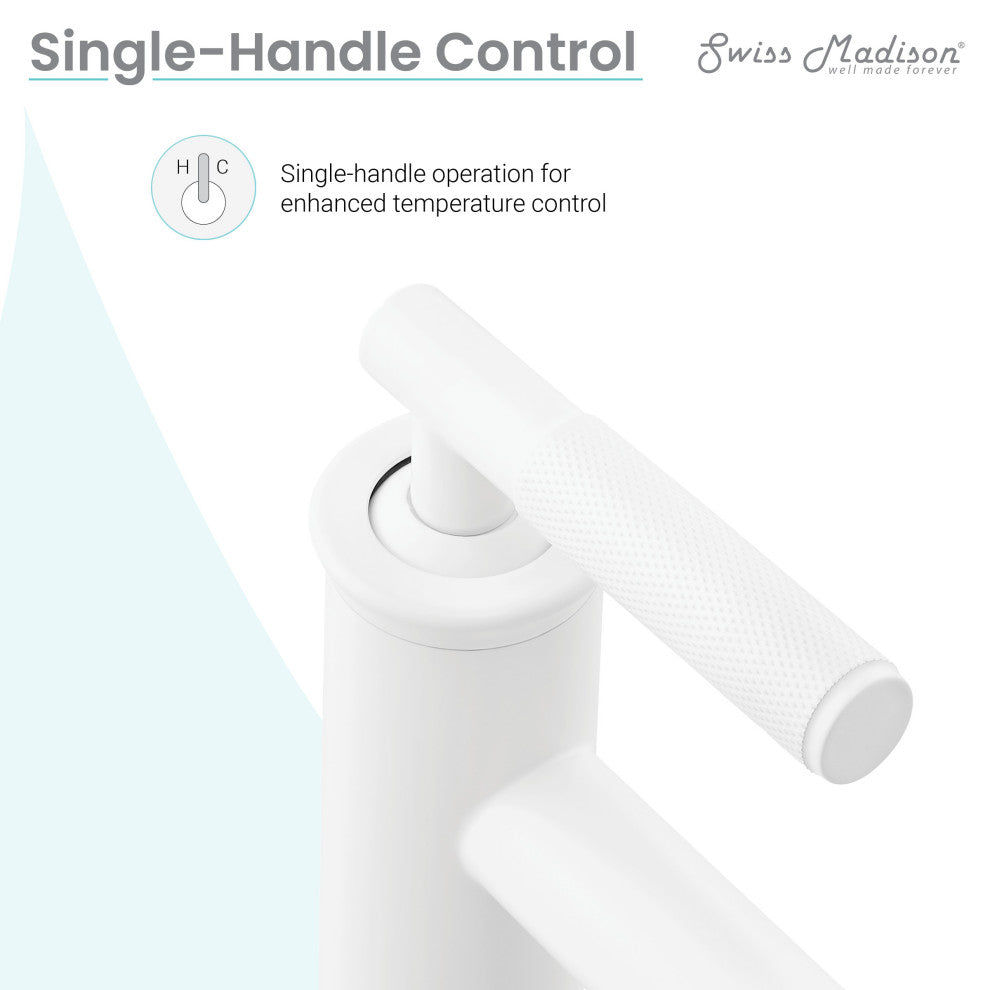 Avallon Single Hole, Single-Handle Sleek, Bathroom Faucet, Matte White