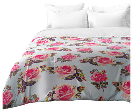 Allyson Johnson Pink Roses Comforter, Queen