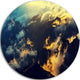 Sunset On Hill Above Clouds, Disc Metal Artwork Landscape, 36"