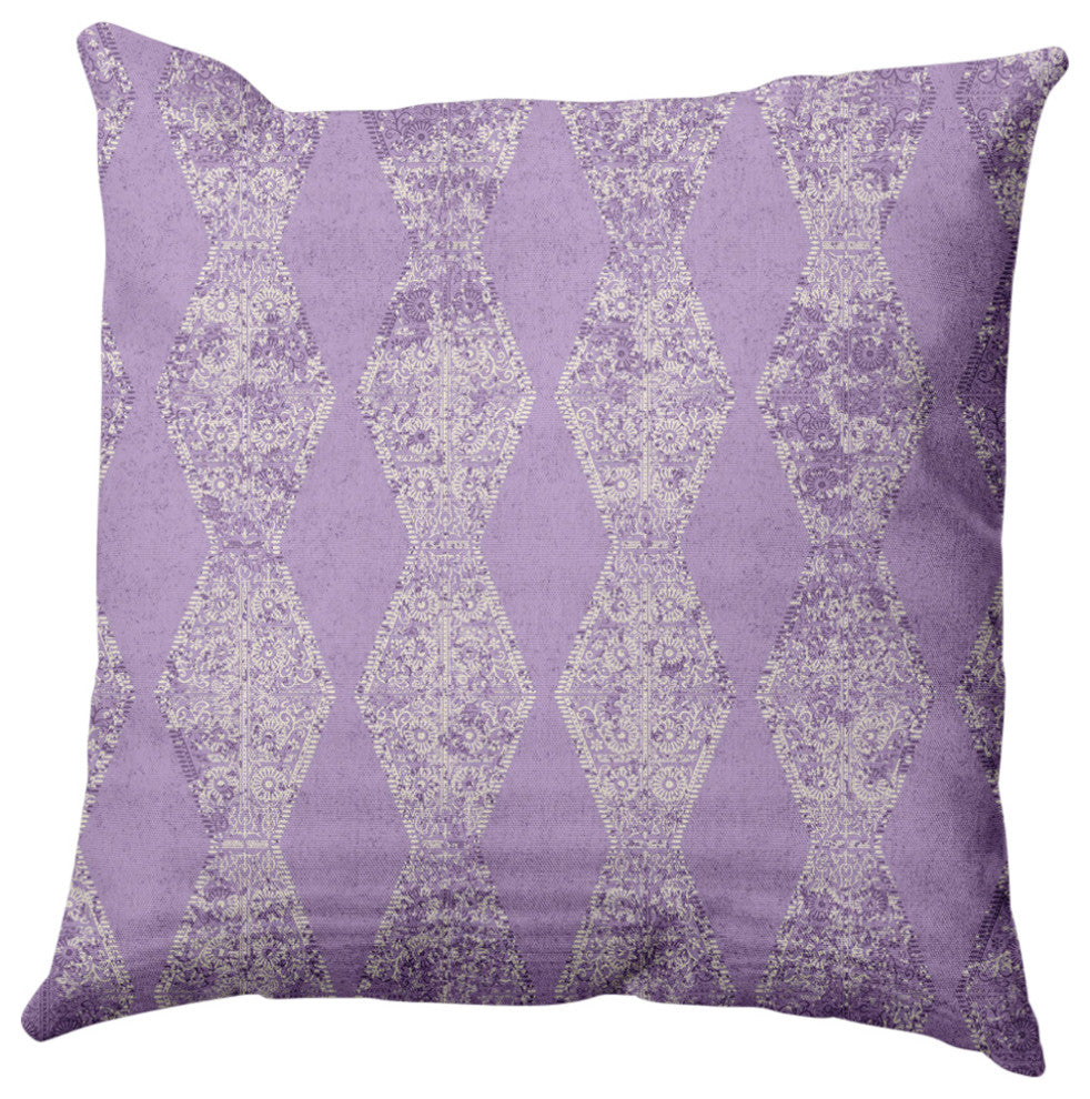 Pyramid Stripe Indoor/Outdoor Throw Pillow, Purple, 16x16"