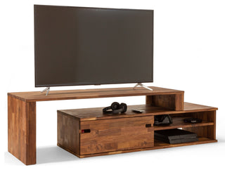 Zuma Solid Walnut Tv Stand And Cabinet, Adjustable Size