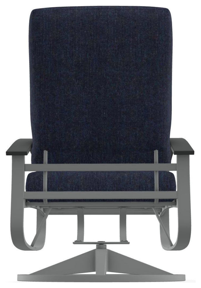 Belle Isle Cushion Outdoor Swivel Rocker, Indigo/Graphite