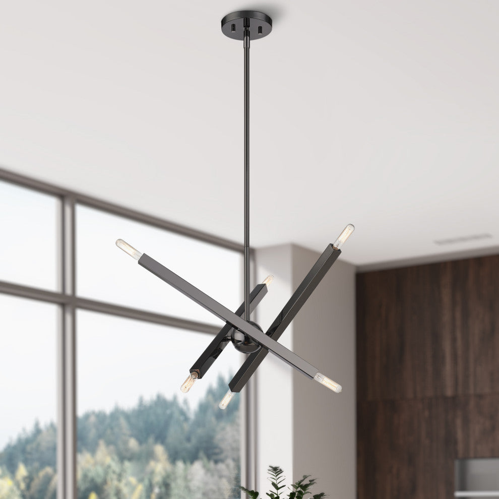Monaco 6-Light Black Chrome Chandelier