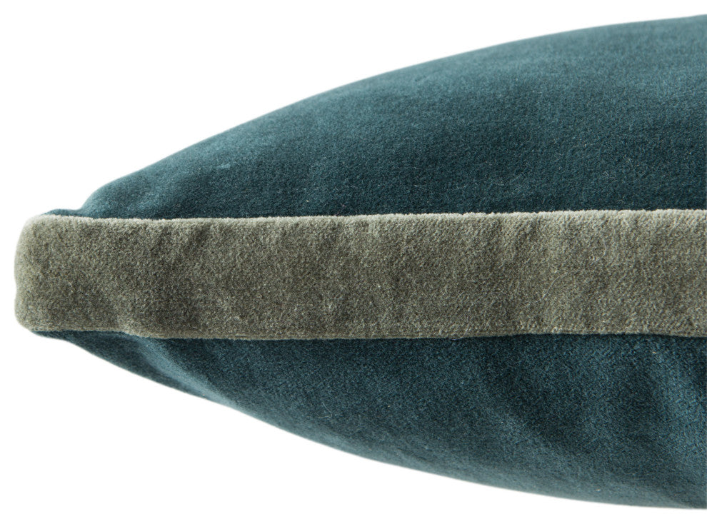 Jaipur Living Bryn Solid Throw Pillow, Teal, Down Fill