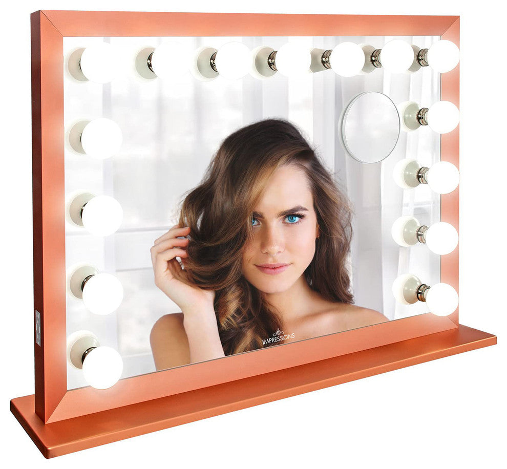 Starlight Pro Vanity Mirror with Magnifying Glass, Rose Gold, Non-Bluetooth