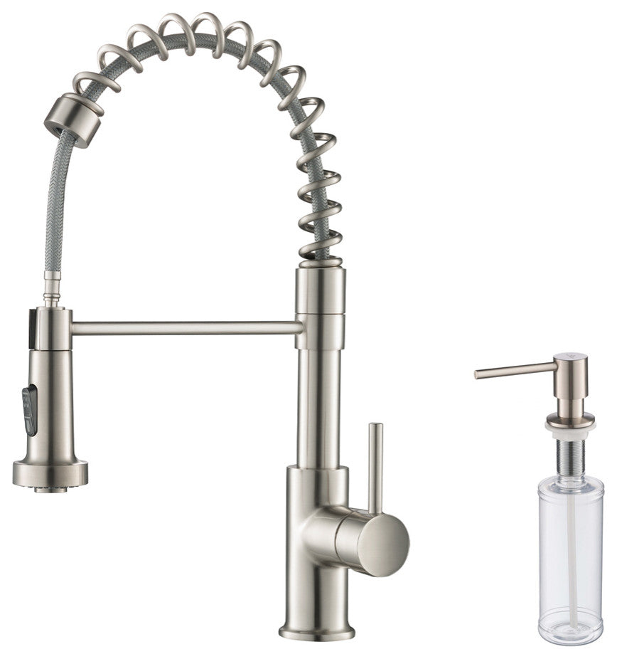 Blossom Lead Free, Solid Brass, Single Handle, Pull Out Kitchen Faucet, Brush Ni