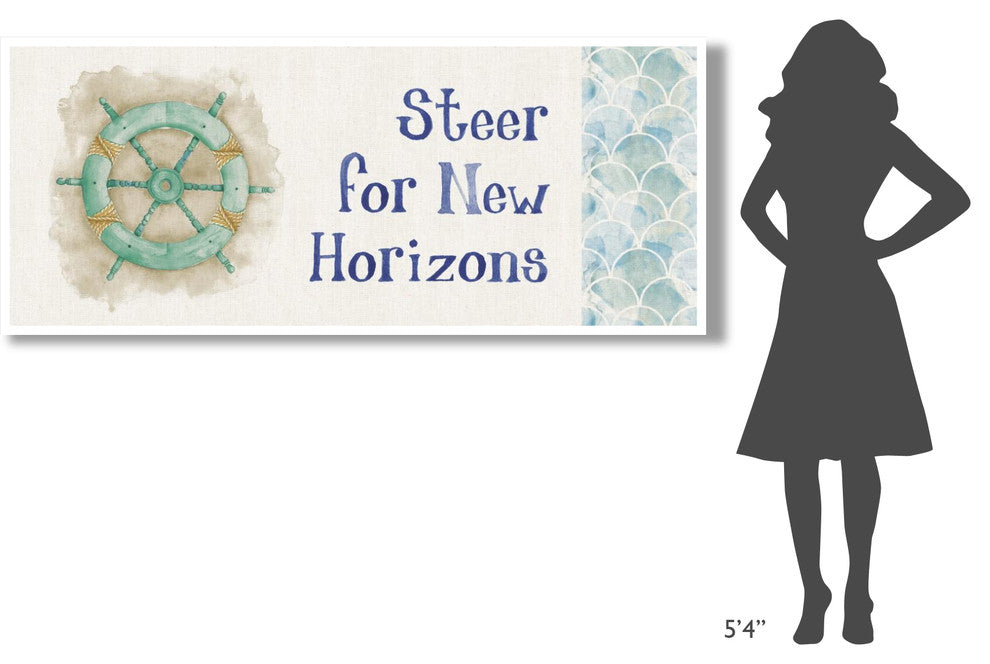 "New Horizons V Words" Digital Paper Print by Elyse DeNeige, 77"x32"