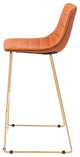Bar Stool Chair Barstool, Steel Metal, Fabric, Orange, Gold, Cafe Bistro