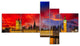 House of Parliament at River Thames, Cityscape Canvas Print, 60"x32", 5 panels