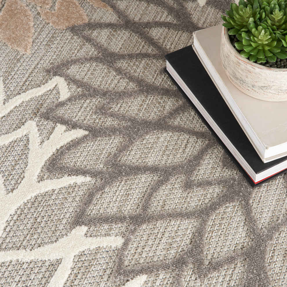 Nourison Aloha 5' x Square Natural Tropical Area Rug