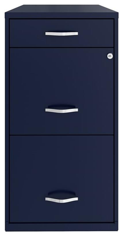 UrbanPro 3 Drawers Vertical Navy Metal Filing Cabinet Pre-assembled