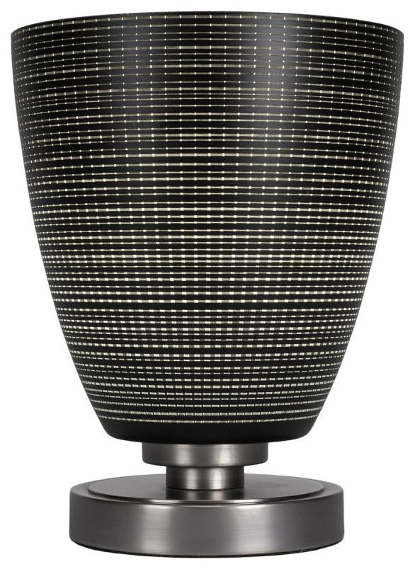 Luna Accent Table Lamp With 8" Black Matrix Glass, Graphite