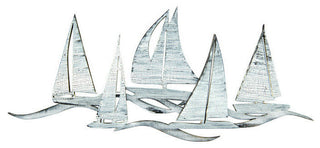 Sailing Fleet Costal, Wooden Wall Decorative Art, Small